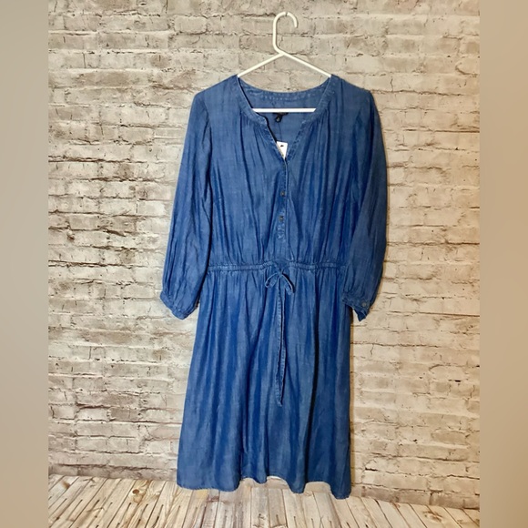 Talbots Denim Tie waist shirt dress - Picture 3 of 4